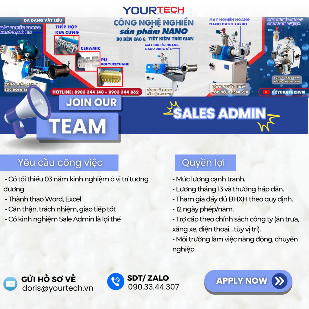 Tuyển dụng: SALES ADMIN